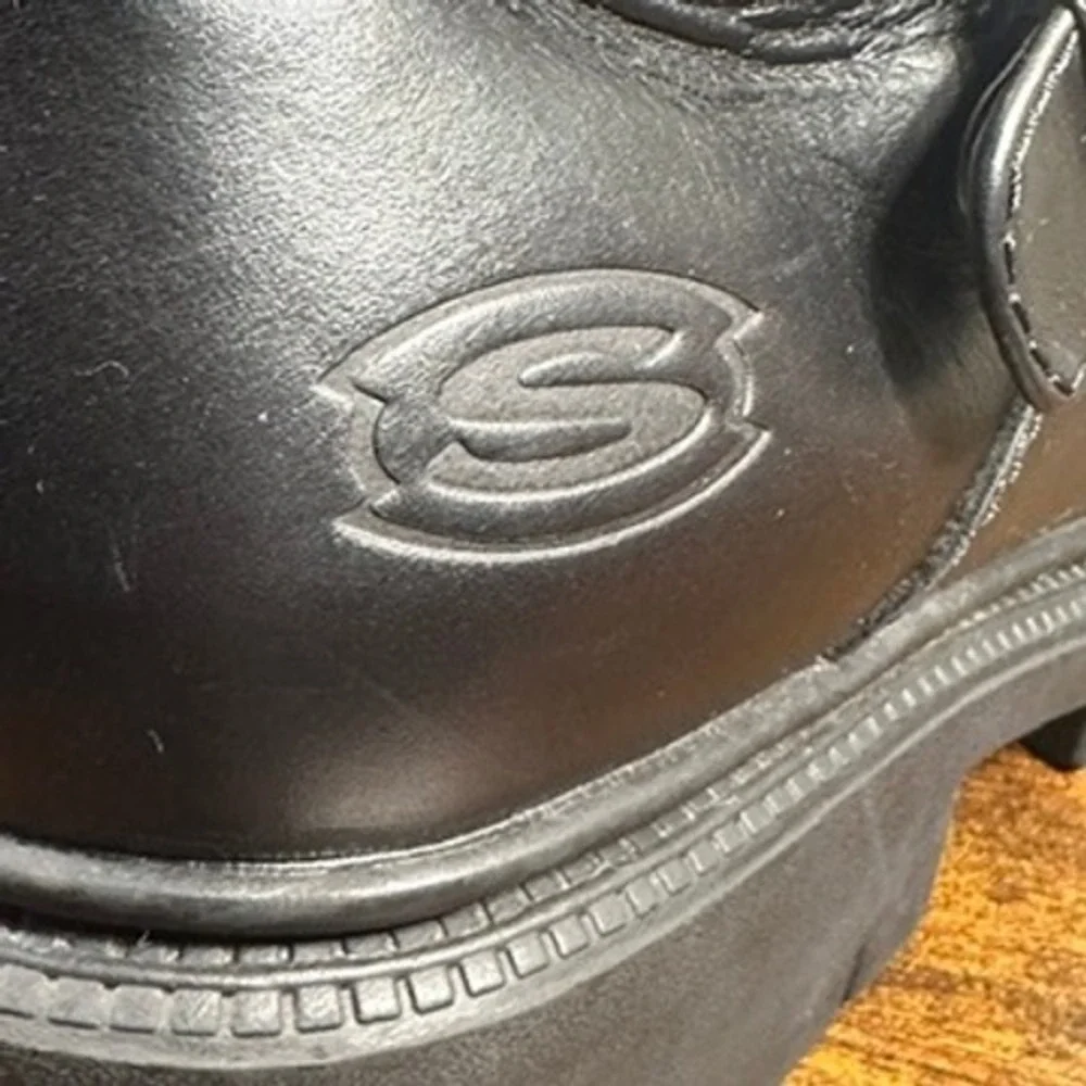 VTG Skechers Chunky Platform Oxford Monk Strap Buckle Y2K Boots Grunge Biker 12